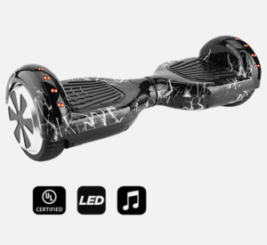 6.5" Wheel Electric Hoverboard with Bluetooth + Free Carry Bag - Lighting Black